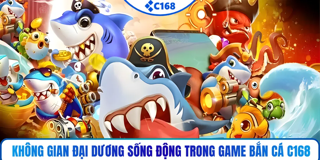Không gian đại dương sống động trong game bắn cá C168
